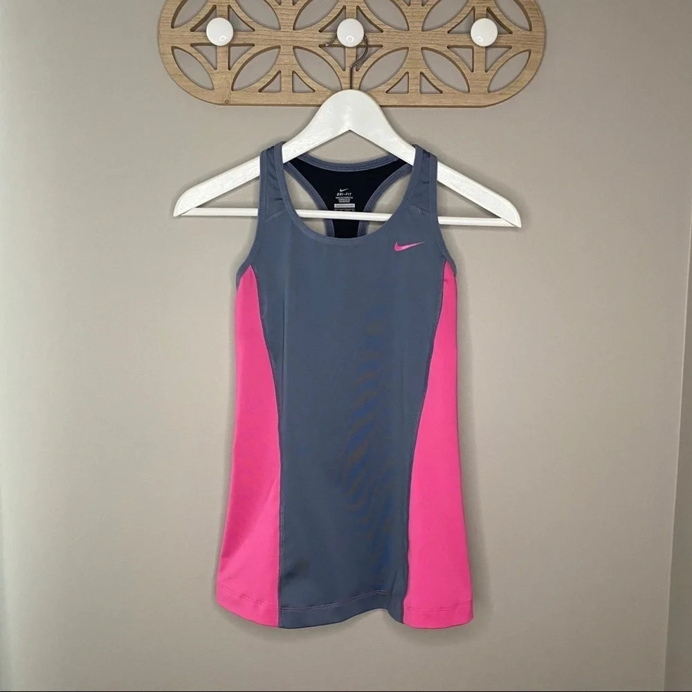 Nike Dri-Fit Work Out Tank Top Pink/Gray Sz XS